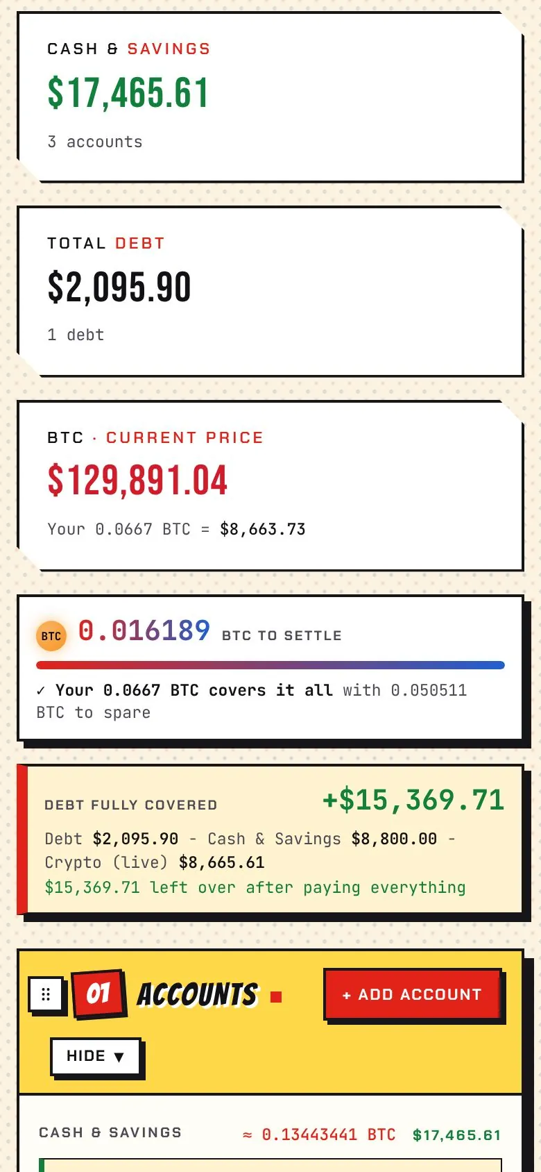 Budget on a phone in the comic theme: cash, debt and coins to settle